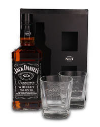 Jack Daniel's Old No. 7 Tennessee Whiskey w pudełku + 2 szklanki/ 40%/ 0,7l